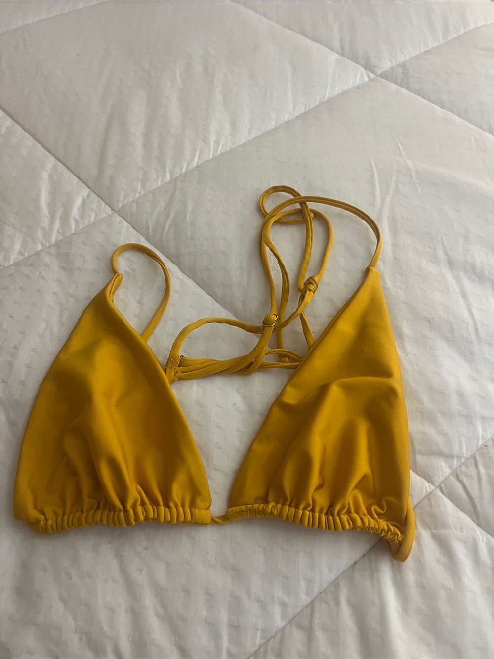 Mustard Yellow Triangle Bikini Top